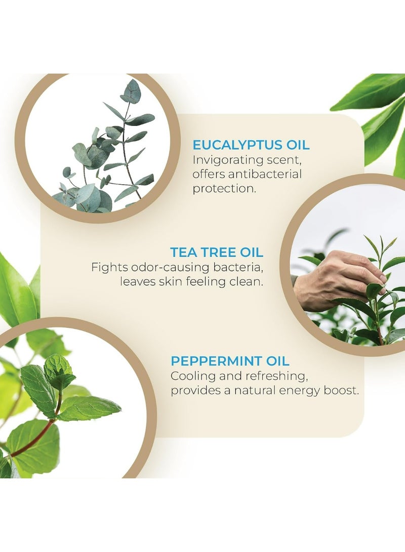 إم دبليو آند بي مناديل الجسم MW&B EVRYDAE Essentials Alt Deo، 25 قطعة، برائحة تدوم طويلاً، مرطبة، منعشة، ومنظفة للنساء والرجال، برائحة الأوكالبتوس المنعشة، وشجرة الشاي، والليمون - Image 3